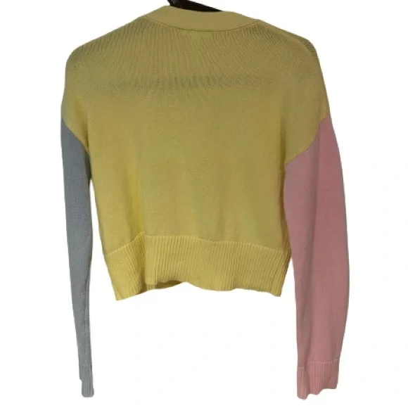 Abound Nordstrom Pastel Colour Block Button Down Cardigan Yellow, Pink a… - Picture 2 of 3